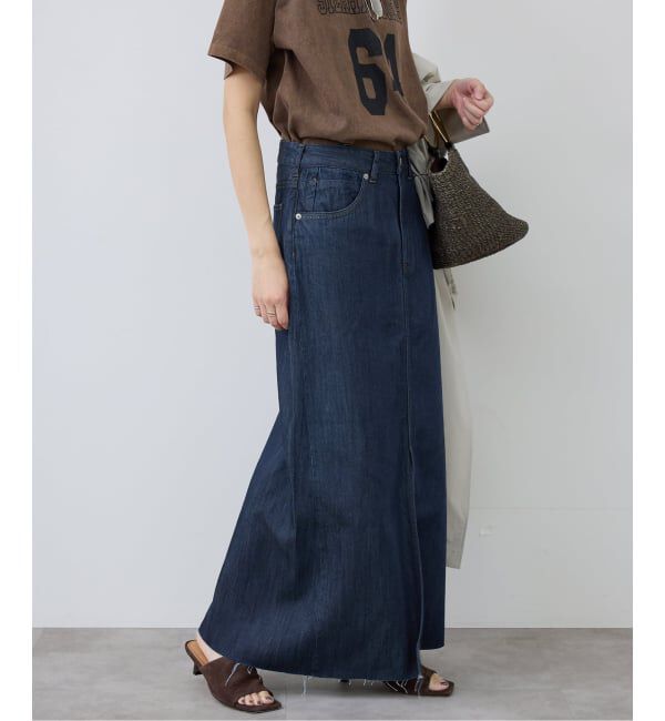 SLOBE IENA「《WEBのみ4サイズ展開》LE DENIM スリットフレアデニムスカート」|スカート|