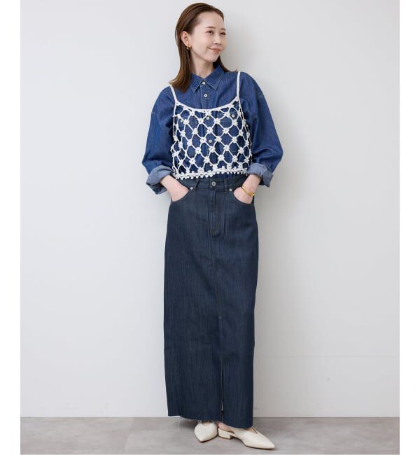 SLOBE IENA「《WEBのみ4サイズ展開》LE DENIM スリットフレアデニムスカート」|スカート|