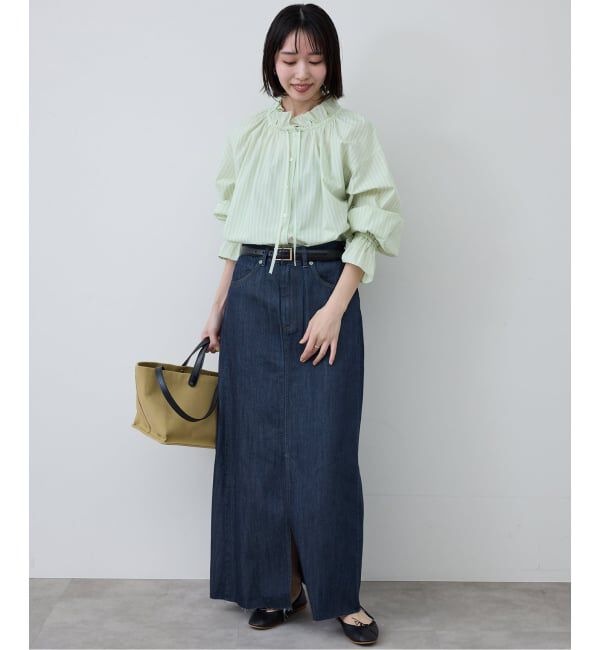 SLOBE IENA「《WEBのみ4サイズ展開》LE DENIM スリットフレアデニムスカート」|スカート|