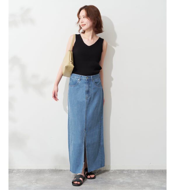 SLOBE IENA「《WEBのみ4サイズ展開》LE DENIM スリットフレアデニムスカート」|スカート|