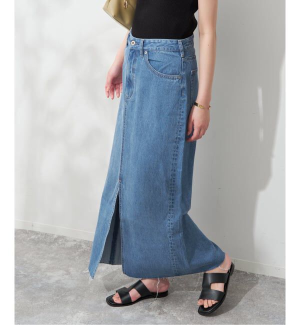 SLOBE IENA「《WEBのみ4サイズ展開》LE DENIM スリットフレアデニムスカート」|スカート|