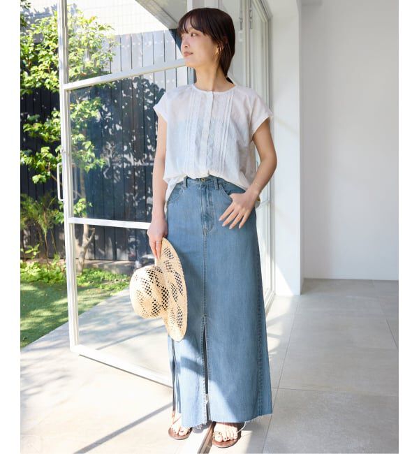 SLOBE IENA「《WEBのみ4サイズ展開》LE DENIM スリットフレアデニムスカート」|スカート|