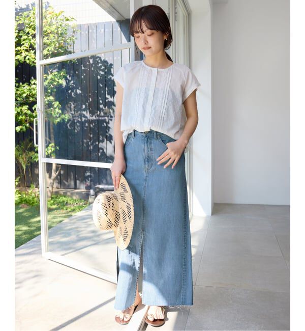 SLOBE IENA「《WEBのみ4サイズ展開》LE DENIM スリットフレアデニムスカート」|スカート|
