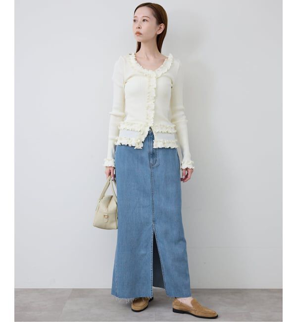 SLOBE IENA「《WEBのみ4サイズ展開》LE DENIM スリットフレアデニムスカート」|スカート|