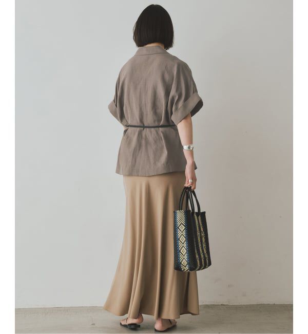 SLOBE IENA「《セットアップ対応可/追加》リネン混ハーフスリーブジャケット」|その他|