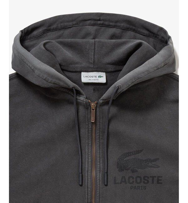 LACOSTE「ヴィンテージエフェクト ロゴジップフーディー」|パーカー|