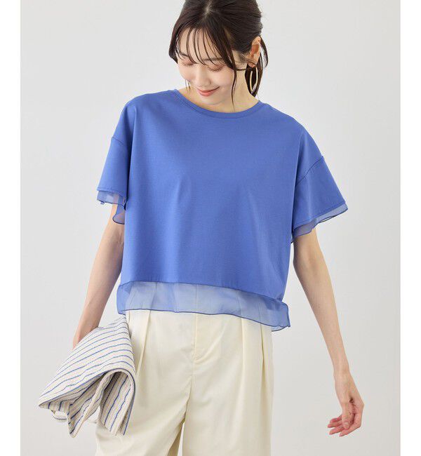Rope&rsquo;Picnic「70シルケットシアードッキングトップス/着丈が選べる・UVカット・接触冷感」|Tシャツ・カットソー|
