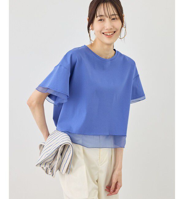 Rope&rsquo;Picnic「70シルケットシアードッキングトップス/着丈が選べる・UVカット・接触冷感」|Tシャツ・カットソー|
