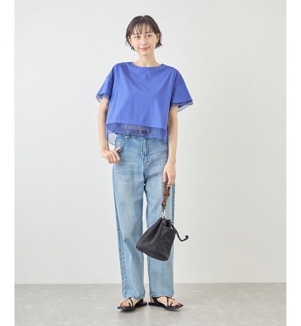 Rope&rsquo;Picnic「70シルケットシアードッキングトップス/着丈が選べる・UVカット・接触冷感」|Tシャツ・カットソー|