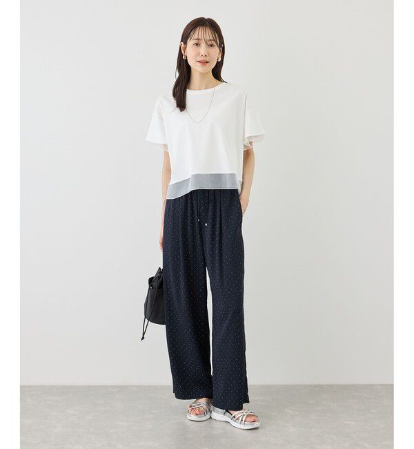 Rope&rsquo;Picnic「70シルケットシアードッキングトップス/着丈が選べる・UVカット・接触冷感」|Tシャツ・カットソー|