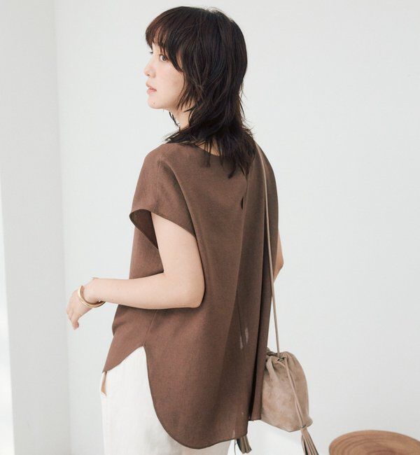  「【セットアップ着用可能/ドライタッチ/シワになりにくい】メッシュフレンチブラウス」|シャツ・ブラウス|