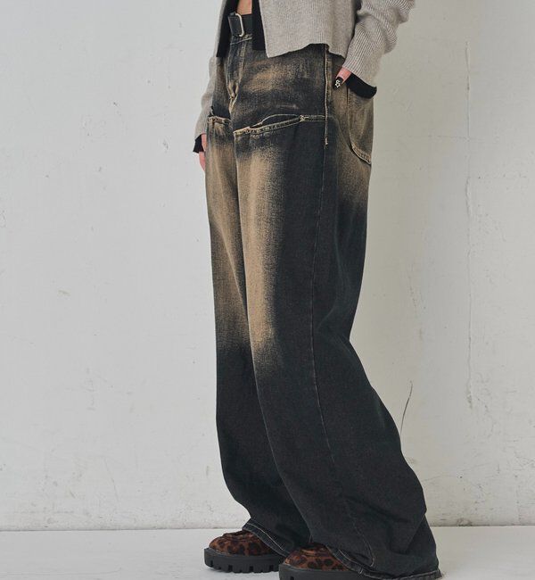  「《UNISEX / サイズ展開あり》スラッシュポケットブラストワイドデニム」|デニム|