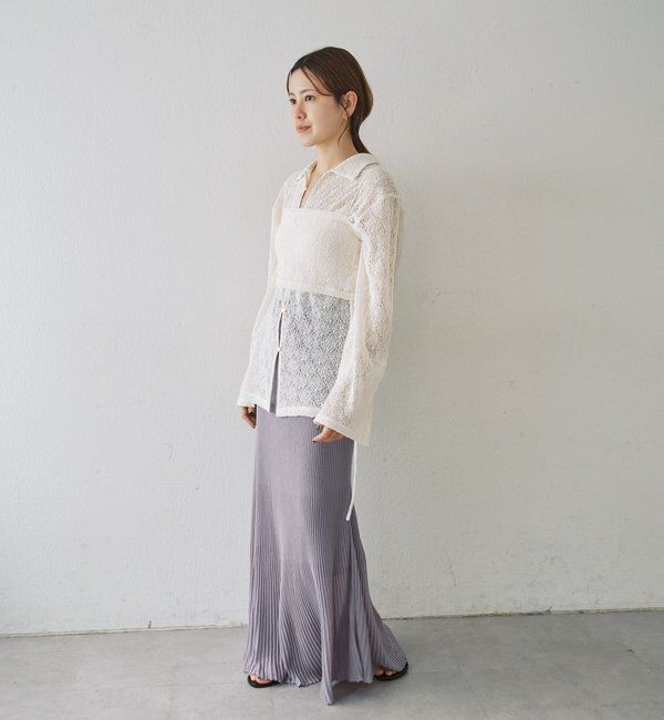  「【再入荷】絡みレースシャツ&times;ビスチェSET」|Tシャツ・カットソー|