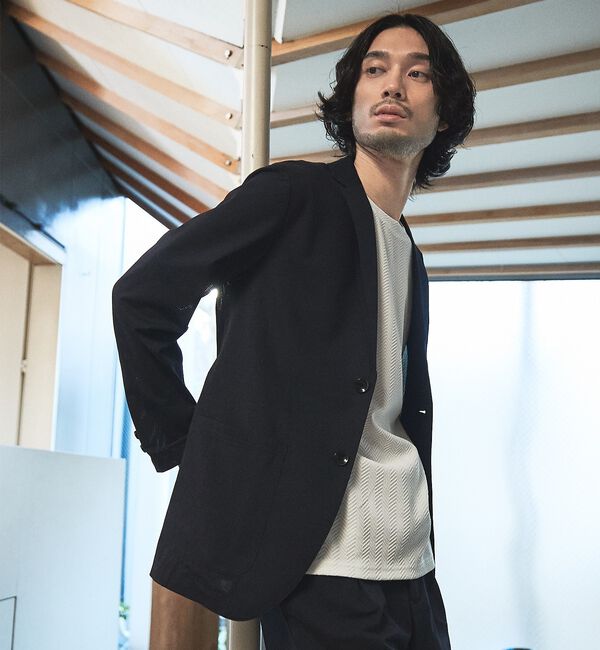 ABAHOUSE「【SMART CLOSET】接触冷感 カットメッシュ ジャケット / セットアッ」|テーラードジャケット|