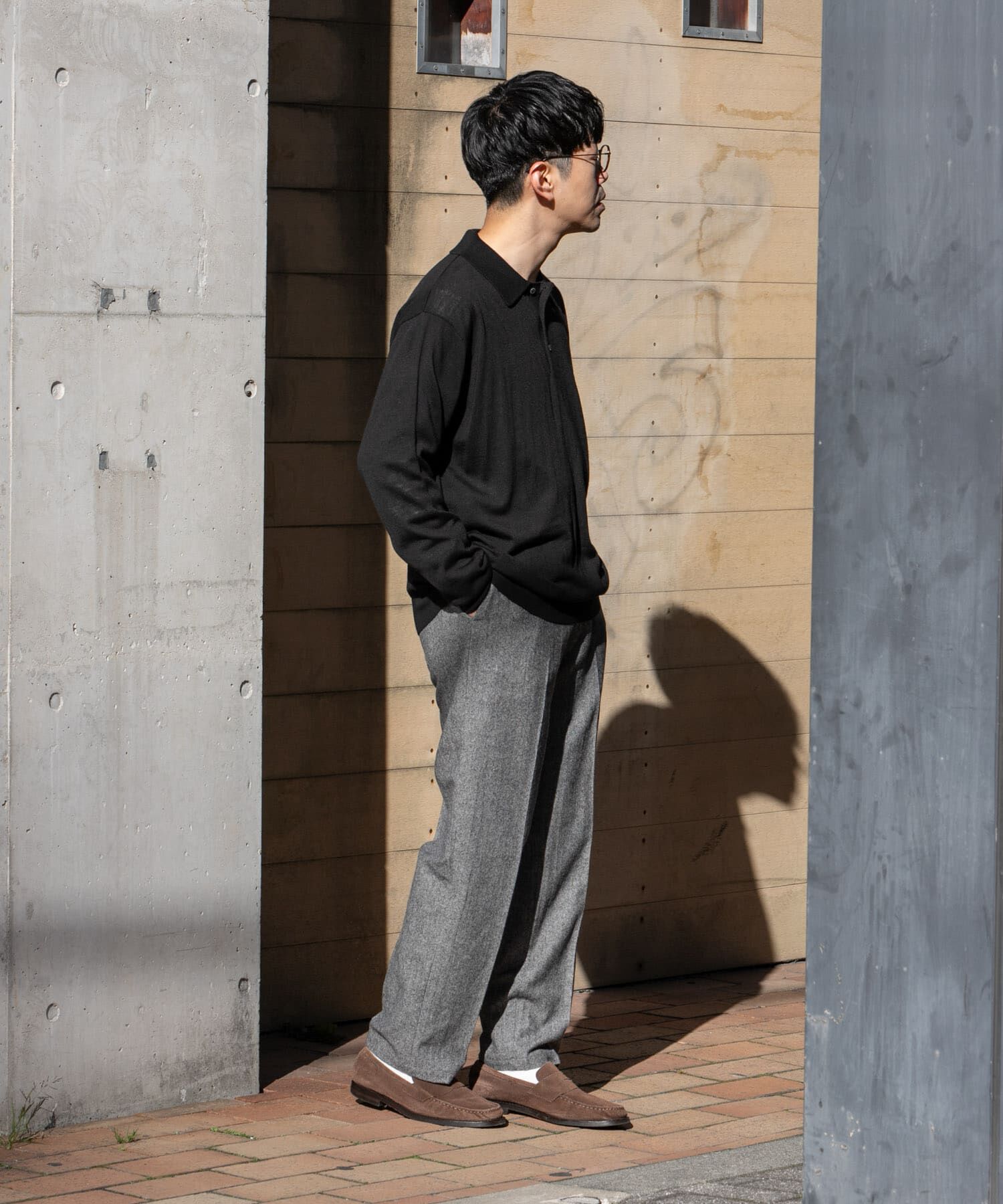 URBAN RESEARCH ROSSO「イタリア糸メリノウールニットポロシャツ」|ニット・セーター|