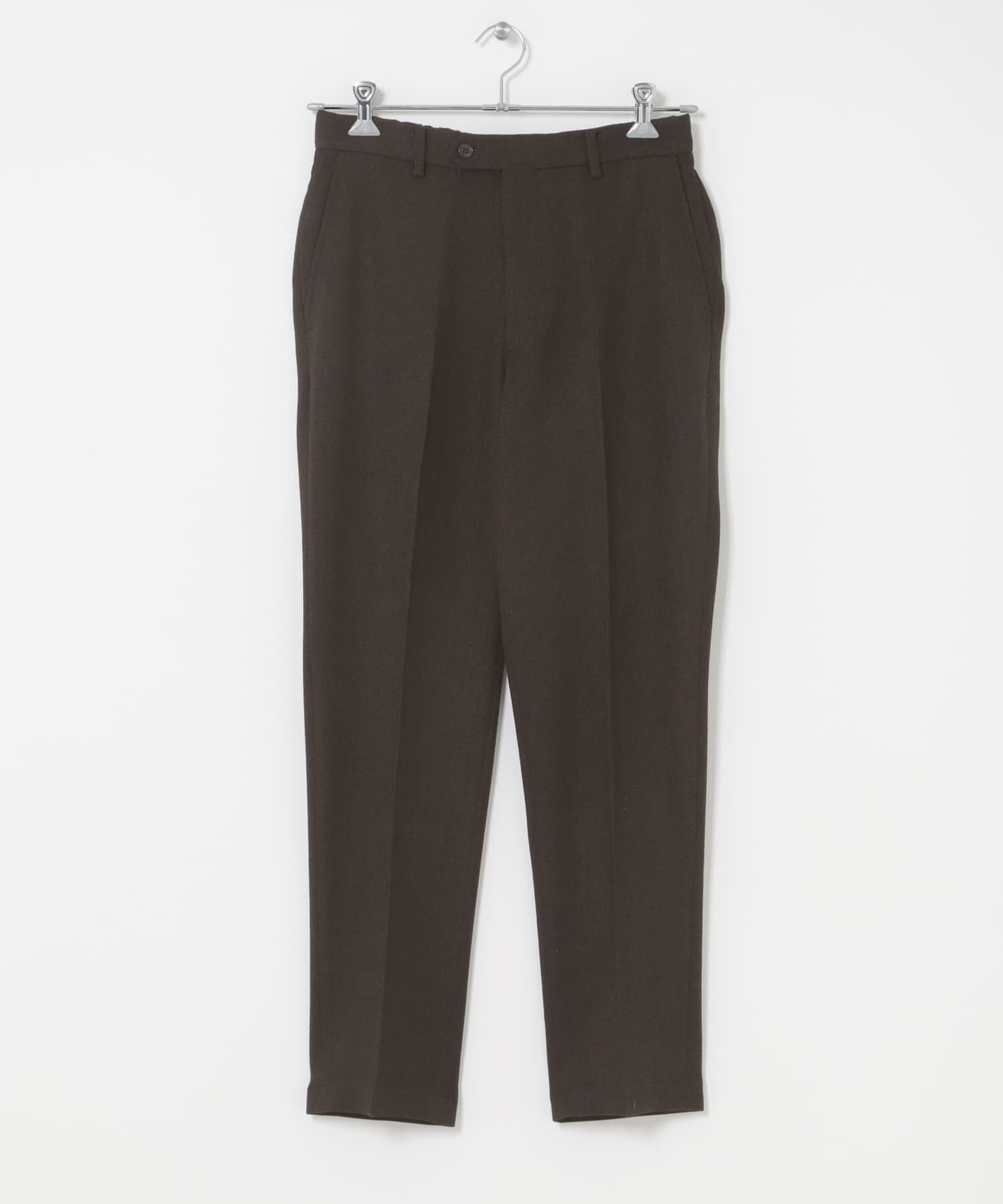 URBAN RESEARCH DOORS「LIFE STYLE TAILOR　ツイードライクコンフォータブルパンツ」|スラックス|ブラウン