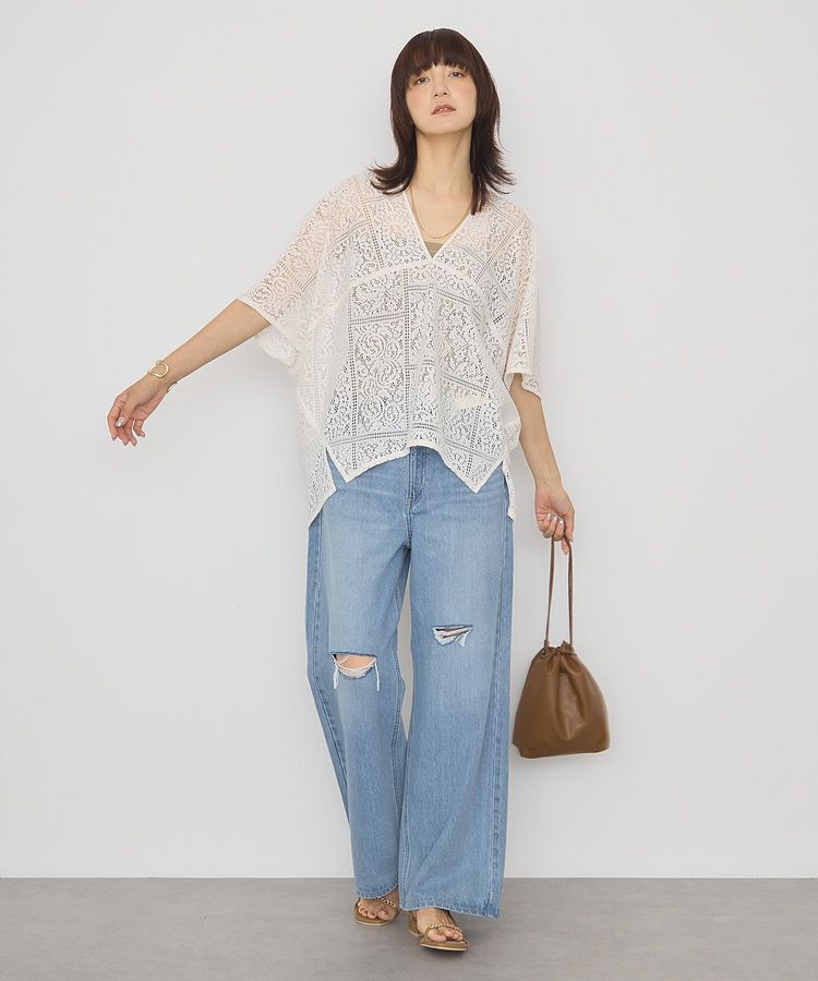 ダメージワイドデニム（AMERICAN HOLIC）｜ルミネのファッション通販
