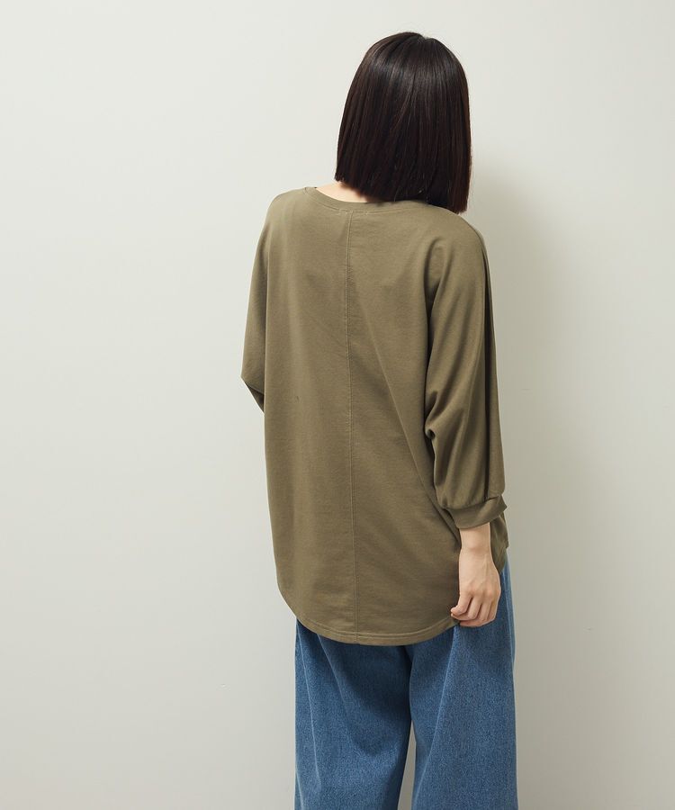 Green Parks「7分袖ミニ裏毛ドルマンロゴプルオーバー」|Tシャツ・カットソー|