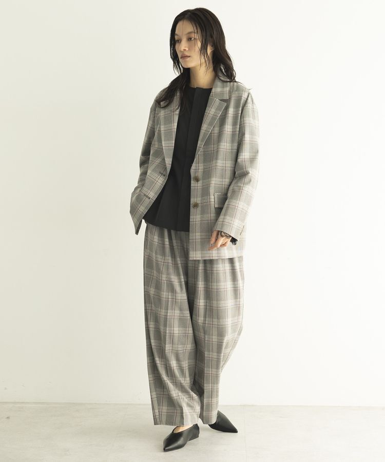 GARAGE OF GOOD CLOTHING「【日本製】チェックオーバーサイズシングル前ジャケット」|テーラードジャケット|