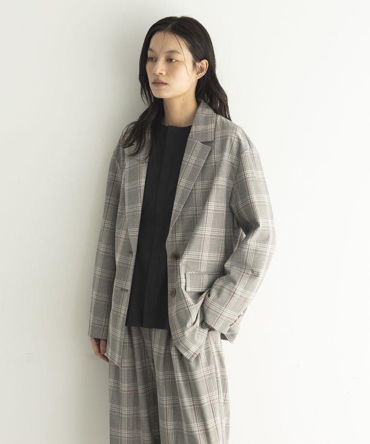 GARAGE OF GOOD CLOTHING「【日本製】チェックオーバーサイズシングル前ジャケット」|テーラードジャケット|