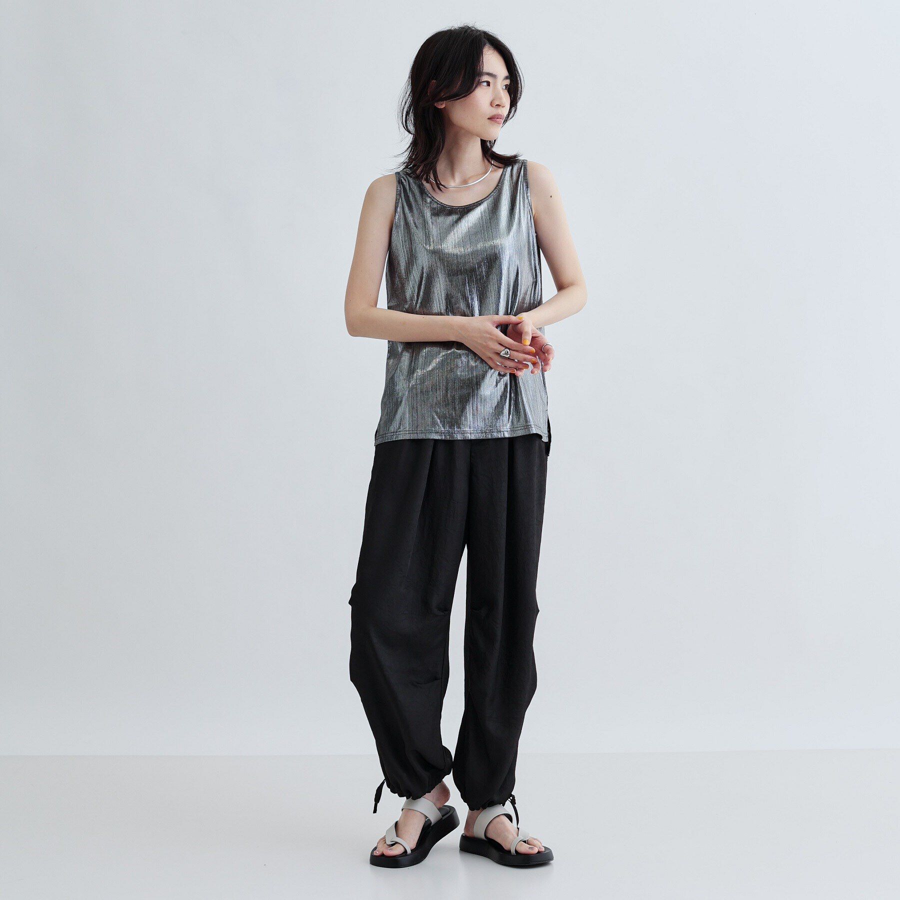 GALLEST「【再入荷】箔プリントタンクトップ」|キャミソール|