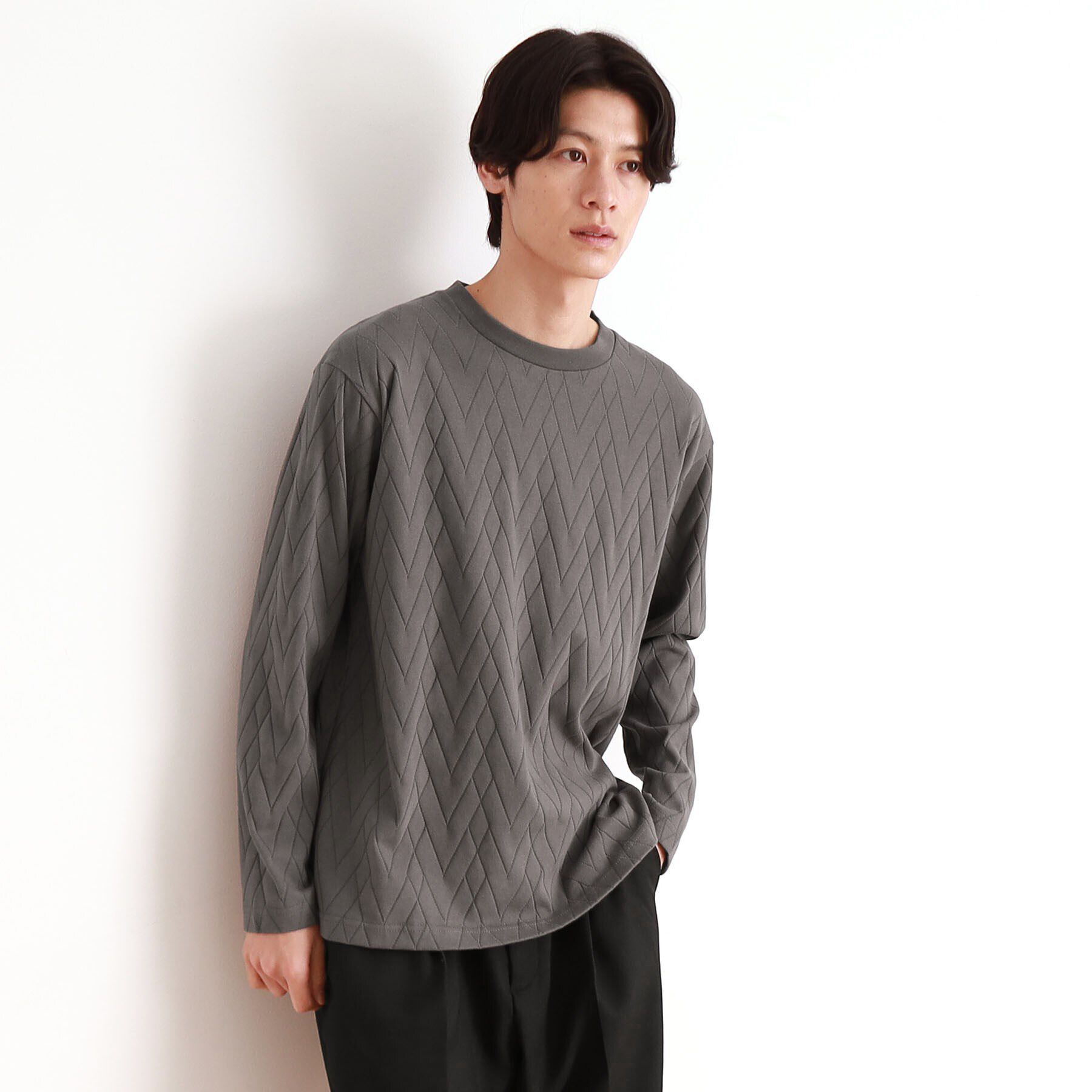 THE SHOP TK「ジオメトリックリンクス長袖Tシャツ ON／OFF兼用」|Tシャツ・カットソー|