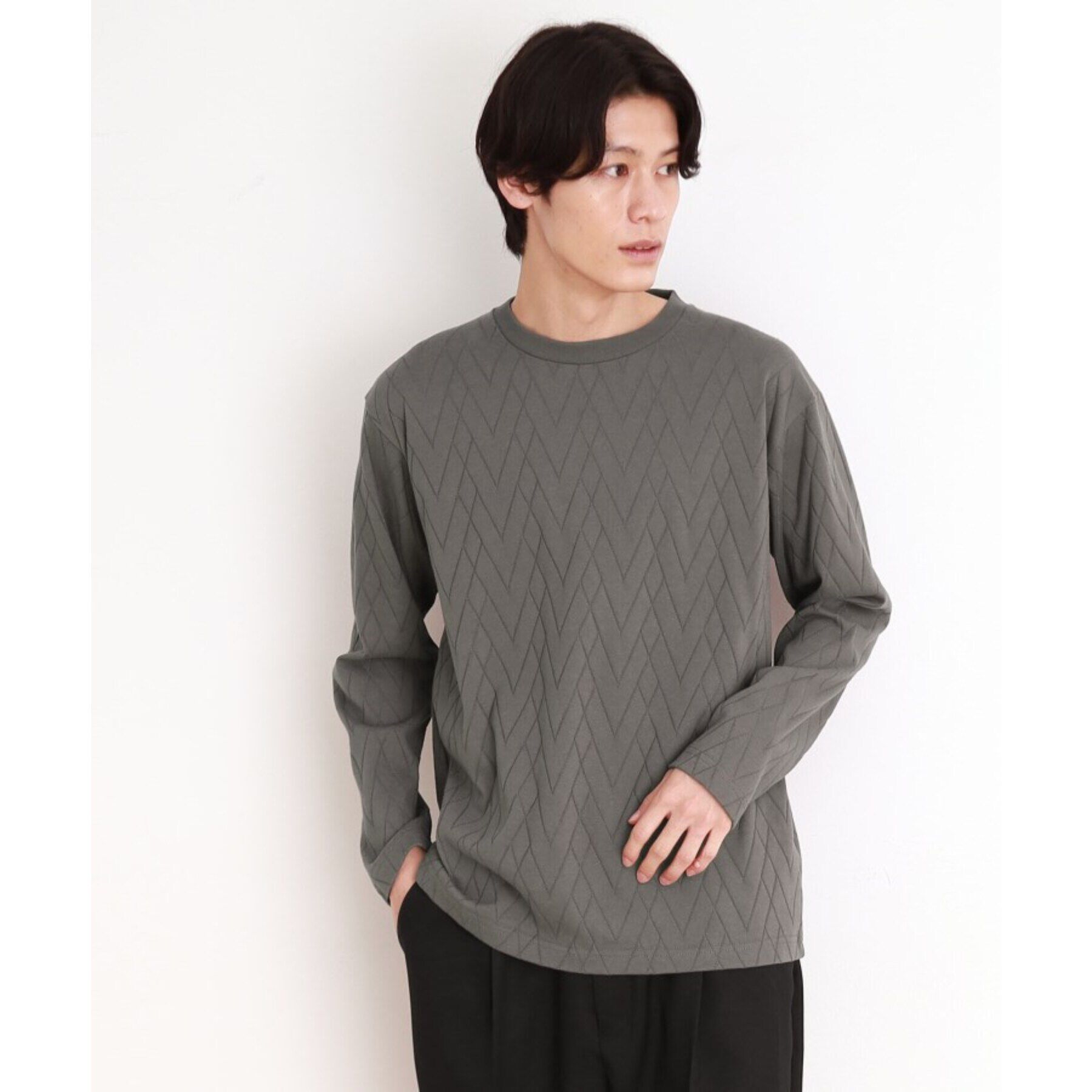 THE SHOP TK「ジオメトリックリンクス長袖Tシャツ ON／OFF兼用」|Tシャツ・カットソー|