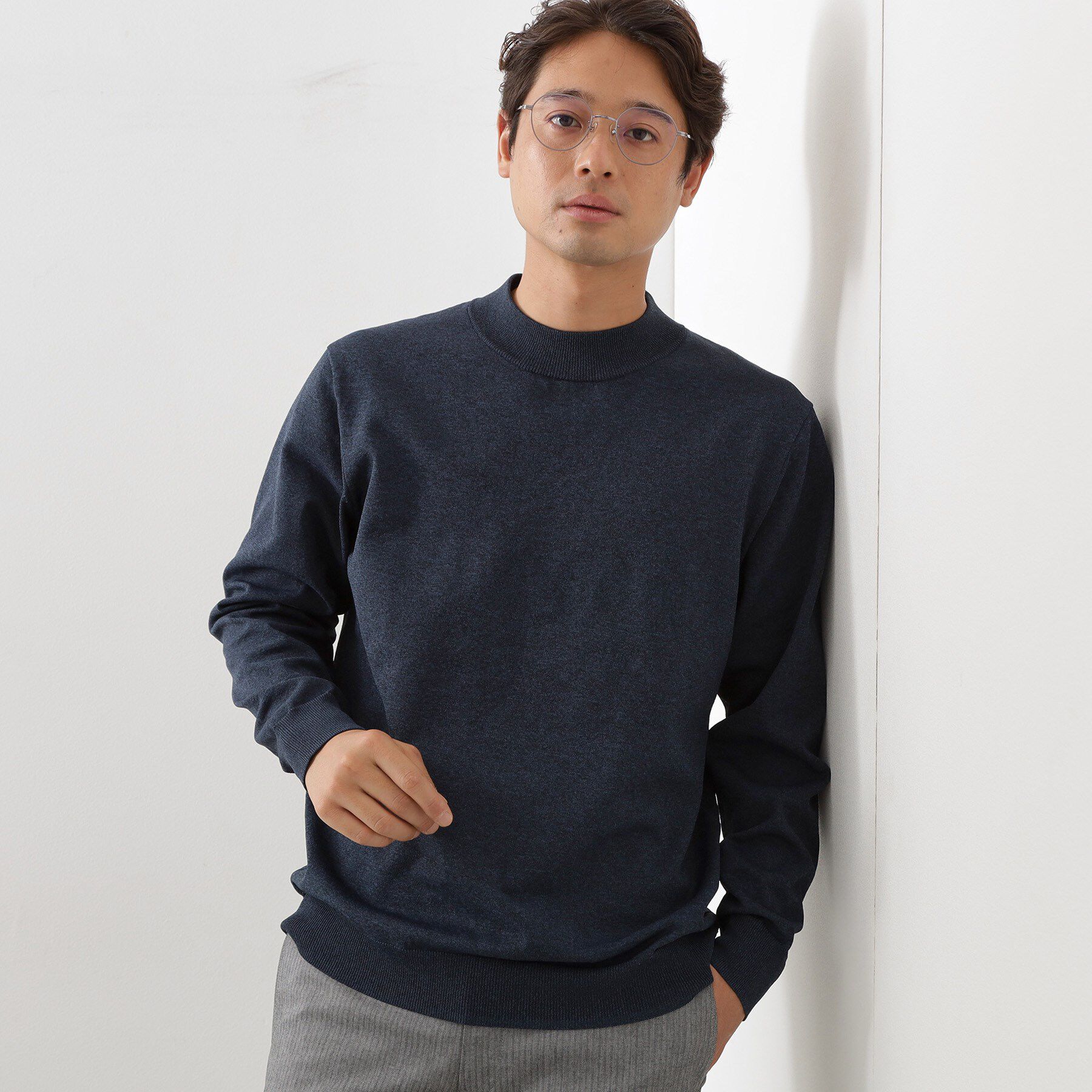 THE SHOP TK「【冬のビジネスシーンに最適】モックネックニット」|ニット・セーター|