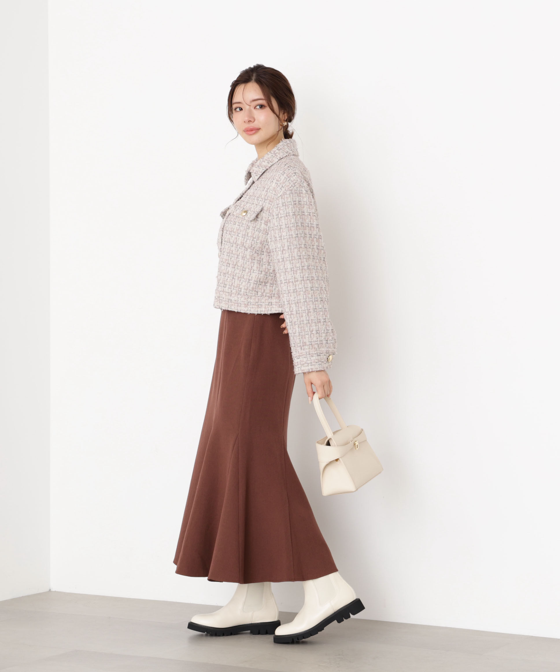 PROPORTION BODY DRESSING「ラメツイードブルゾン 25AW」|ブルゾン・スタジャン|