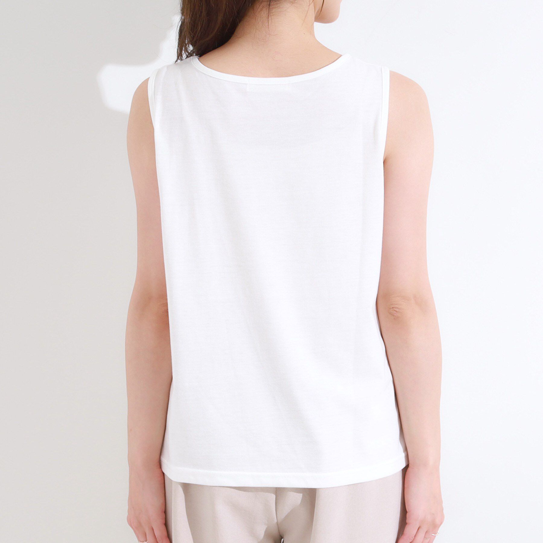 SHOO･LA･RUE「【S-LL/2点セット】着るだけでコーデが決まる 麻調5分袖ブラウス＋タンクトップ」|シャツ・ブラウス|