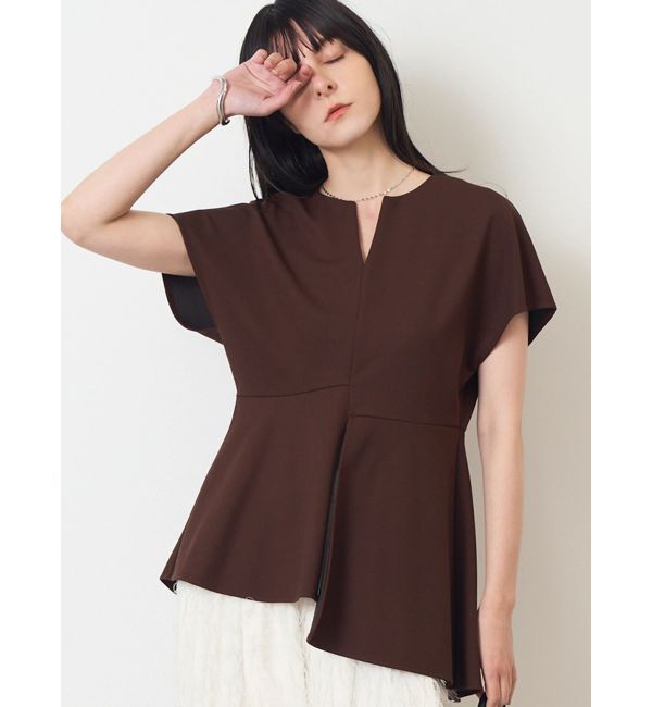 ELENDEEK「ASYMMETRY FLARE CS」|Tシャツ・カットソー|ブラウン