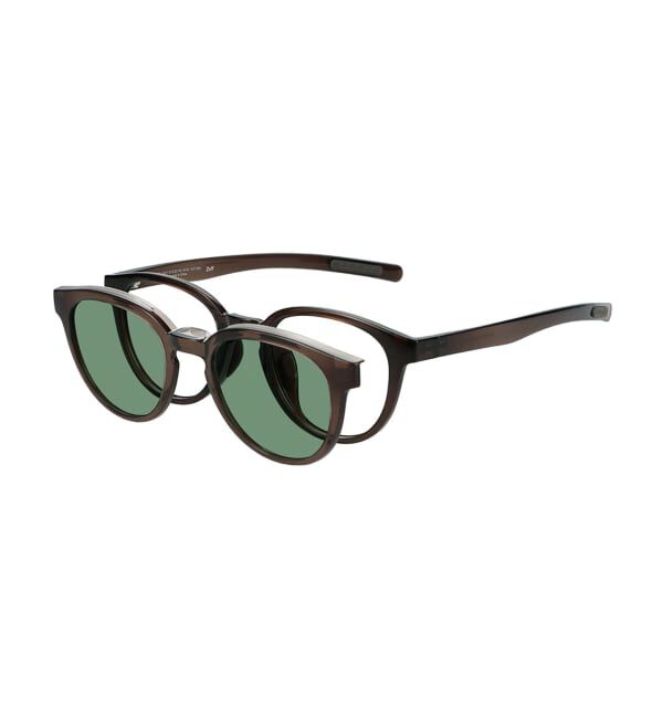  「Zoff｜UNITED ARROWS ユナイテッドアローズ ボストン型 サングラス | 太縁 おしゃれ 紫外線対策 UVカット」|サングラス|薄ブラウン1