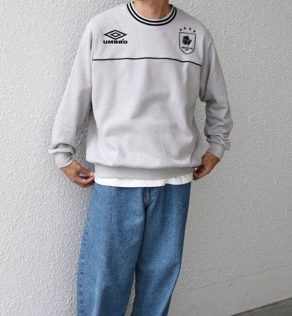 SHIPS any「【SHIPS any別注】UMBRO: 90s ロゴ サッカー スウェット (セットアップ対応)◇」|スウェット・ジャージ|グレー