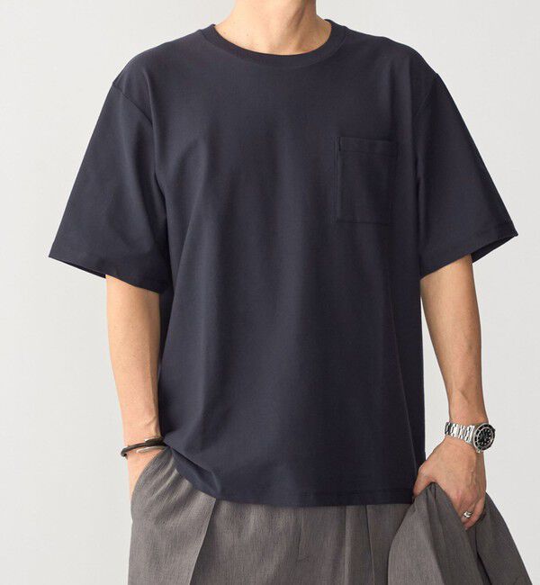 SHIPS「SHIPS:〈接触冷感/ 遮熱/ UVカット〉COVEROSS(R) フリーザー Tシャツ」|Tシャツ・カットソー|ネイビー