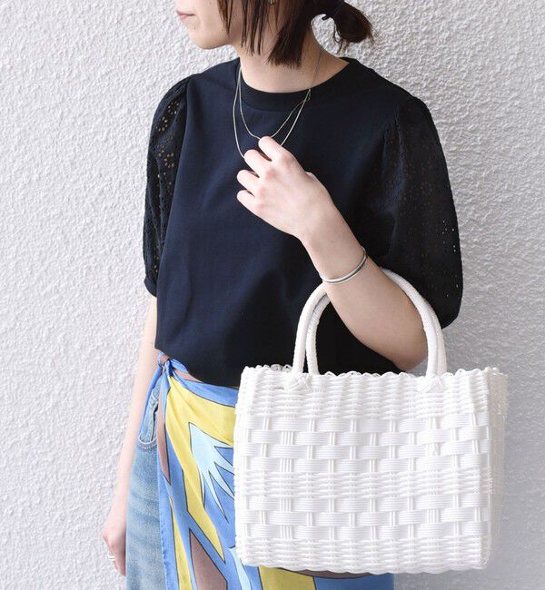 SHIPS Colors 「《一部追加予約》SHIPS Colors:〈手洗い可能〉ミニ裏毛 レース スリーブ トップス◇」|Tシャツ・カットソー|