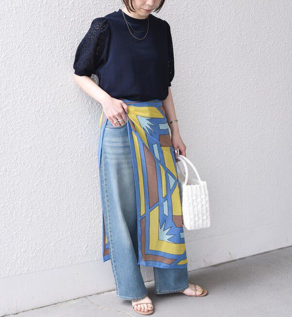 SHIPS Colors 「《一部追加予約》SHIPS Colors:〈手洗い可能〉ミニ裏毛 レース スリーブ トップス◇」|Tシャツ・カットソー|
