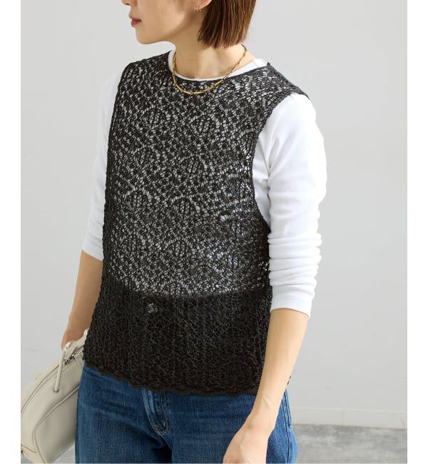 IENA「《追加》enrica/エンリカ レースガラKNIT ニット KNIT 225」|ニット・セーター|