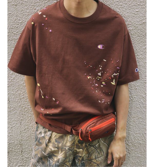JOURNAL STANDARD relume「CHAMPION / チャンピオン 別注 刺繍スプラッシュ Tシャツ」|Tシャツ・カットソー|ブラウン