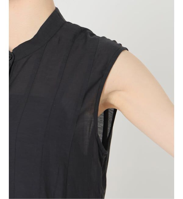 Spick and Span「《手洗い可》C/Rボイルタックノースリーブワンピース」|ワンピース|