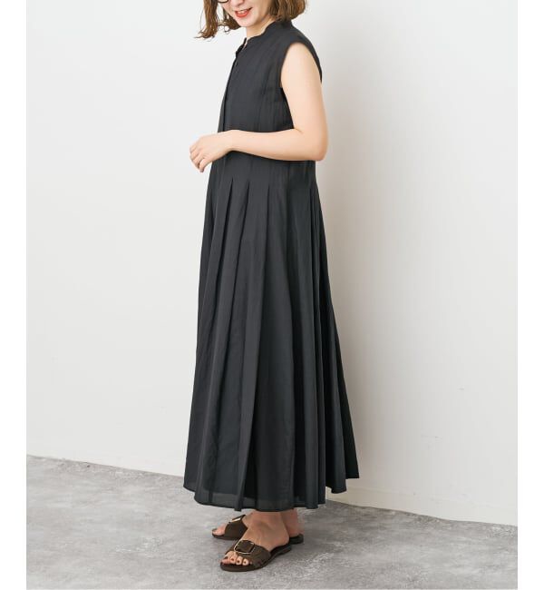 Spick and Span「《手洗い可》C/Rボイルタックノースリーブワンピース」|ワンピース|