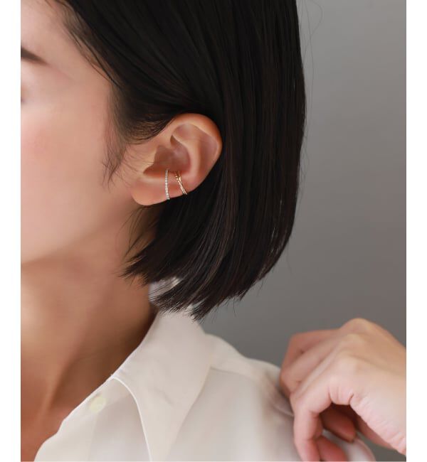 Lilas by Spick&Span「オーバルダイヤエタニティーイヤーカフ K10（片耳）」|イヤーカフ|