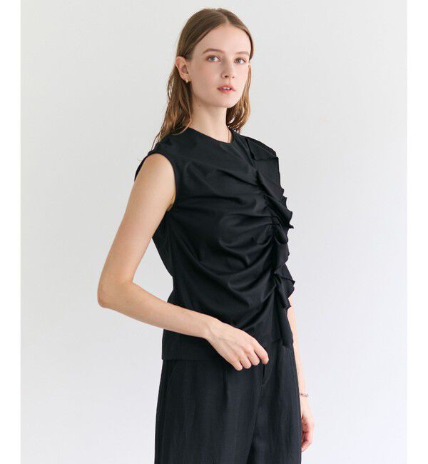 BEIGE,「AFGHA / コットンドレープ スムーストップス 」|Tシャツ・カットソー|Black