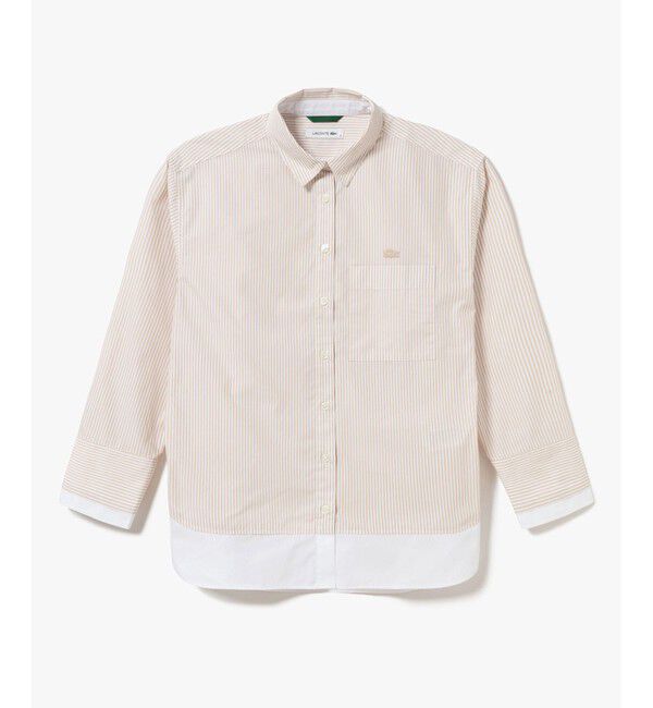 LACOSTE「レイヤード風デザイン ストライプシャツ」|シャツ・ブラウス|
