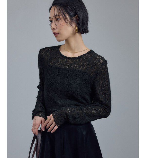 SALON adam et rope'「カーリーレースロングスリーブTシャツ」|Tシャツ・カットソー|