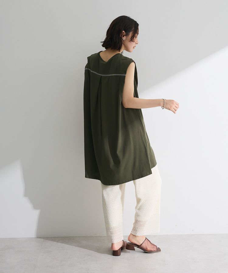 Green Parks「配色ステッチノースリーブチュニック」|チュニック|