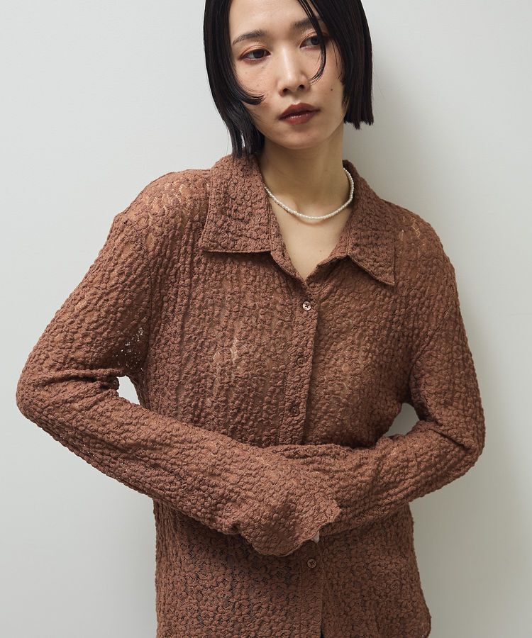 Green Parks「カットレースシャツプルオーバー」|Tシャツ・カットソー|Brown