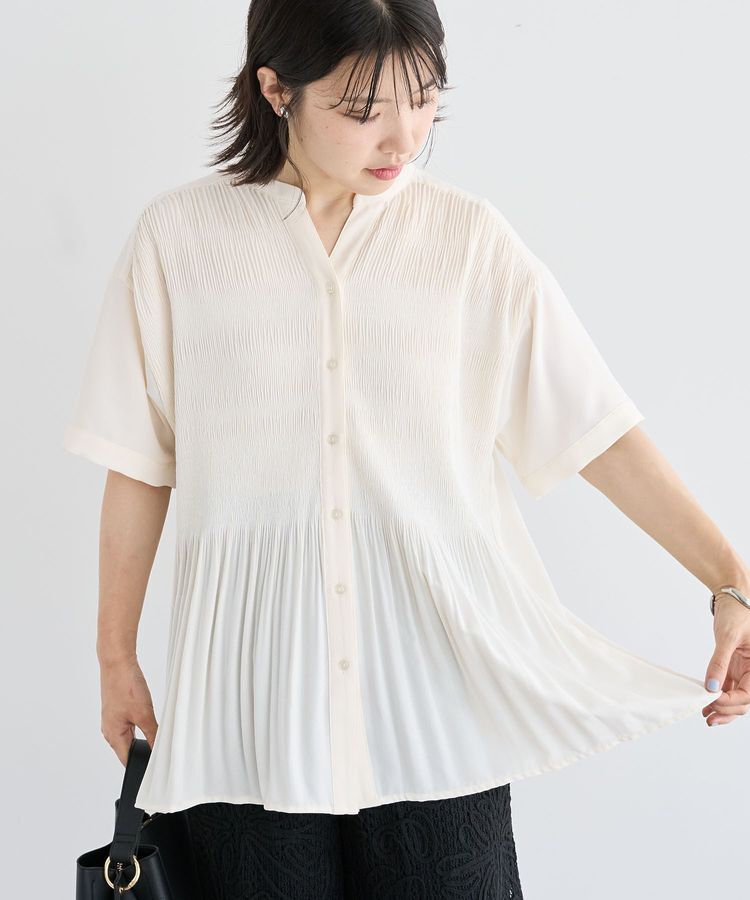 armonia「マジョリカプリーツスキッパーブラウス」|シャツ・ブラウス|Ivory
