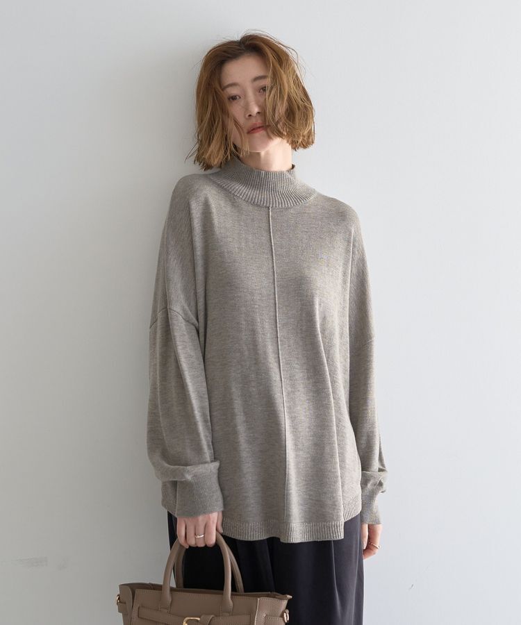 YECCA VECCA「裾ラメMIXラウンドヘムニット」|ニット・セーター|Gray Beige