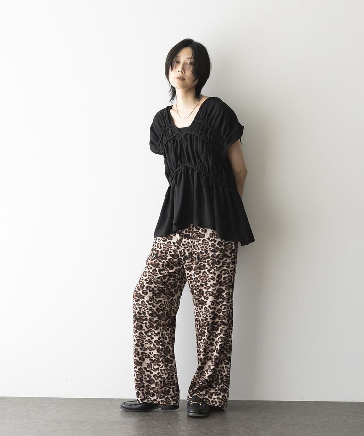 GARAGE OF GOOD CLOTHING「Vネック切り替えギャザーブラウス」|シャツ・ブラウス|