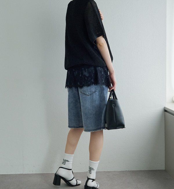  「レースヘムノースリーブカットソー」|タンクトップ|